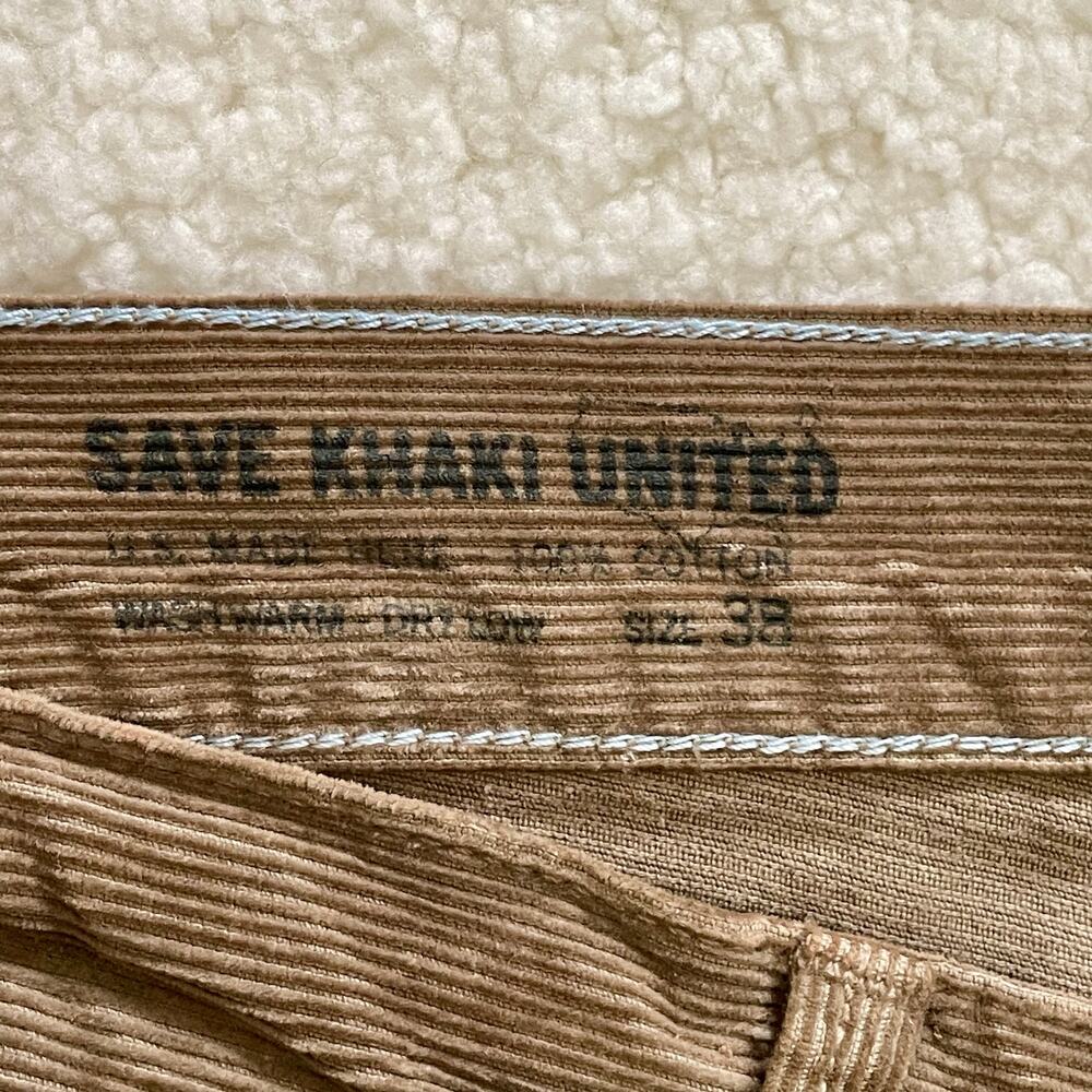 SAVE KHAKI UNITED SKU men’s POCKET CORD JEAN brown corduroy sz 38 fits 40 - Picture 7 of 9